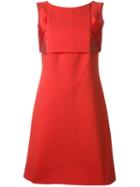 Giorgio Armani Strapped Panel Dress, Women's, Size: 42, Red, Silk/cotton/cupro