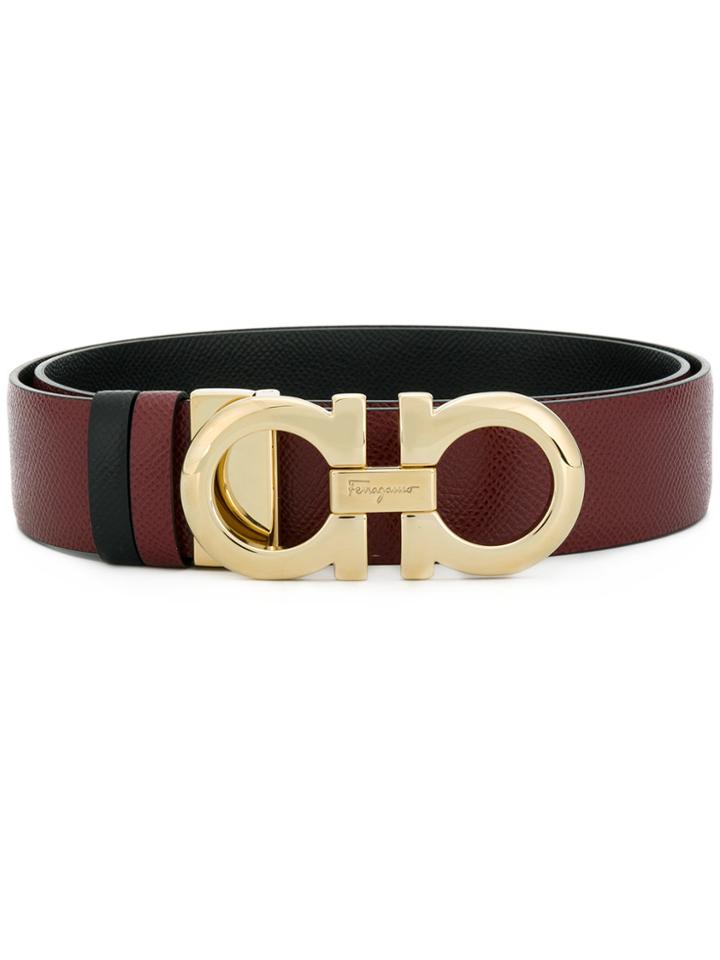 Salvatore Ferragamo Double Gancio Buckle Belt - Red