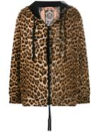 Nº21 Animal Print Hooded Jacket - Brown