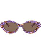 Alain Mikli Contrast Print Sunglasses - Purple