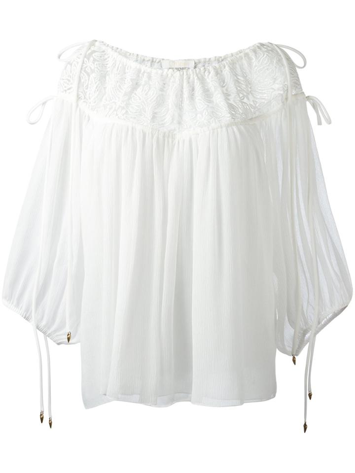 Chloé Seersucker Blouse - White