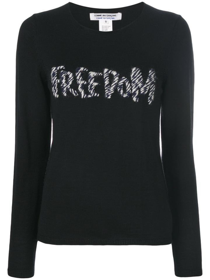 Comme Des Garçons Comme Des Garçons Freedom Embroidered Jumper - Black