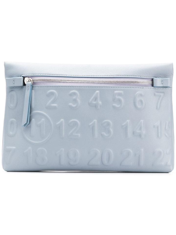 Maison Margiela Embossed Logo Pouch - Blue
