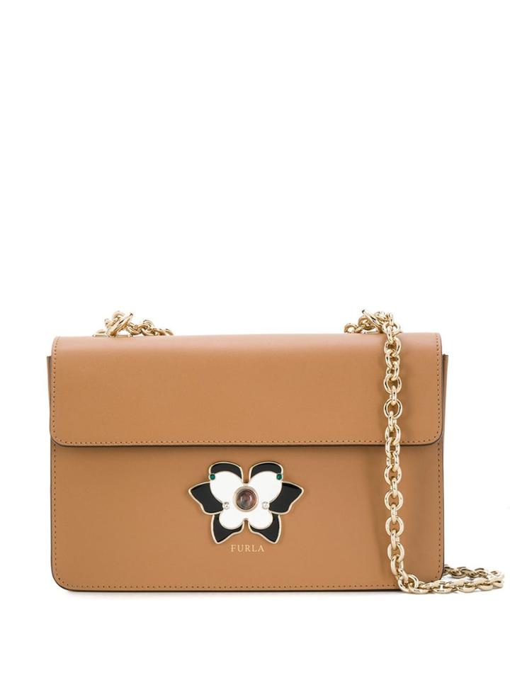 Furla Enamelled Plaque Bag - Brown