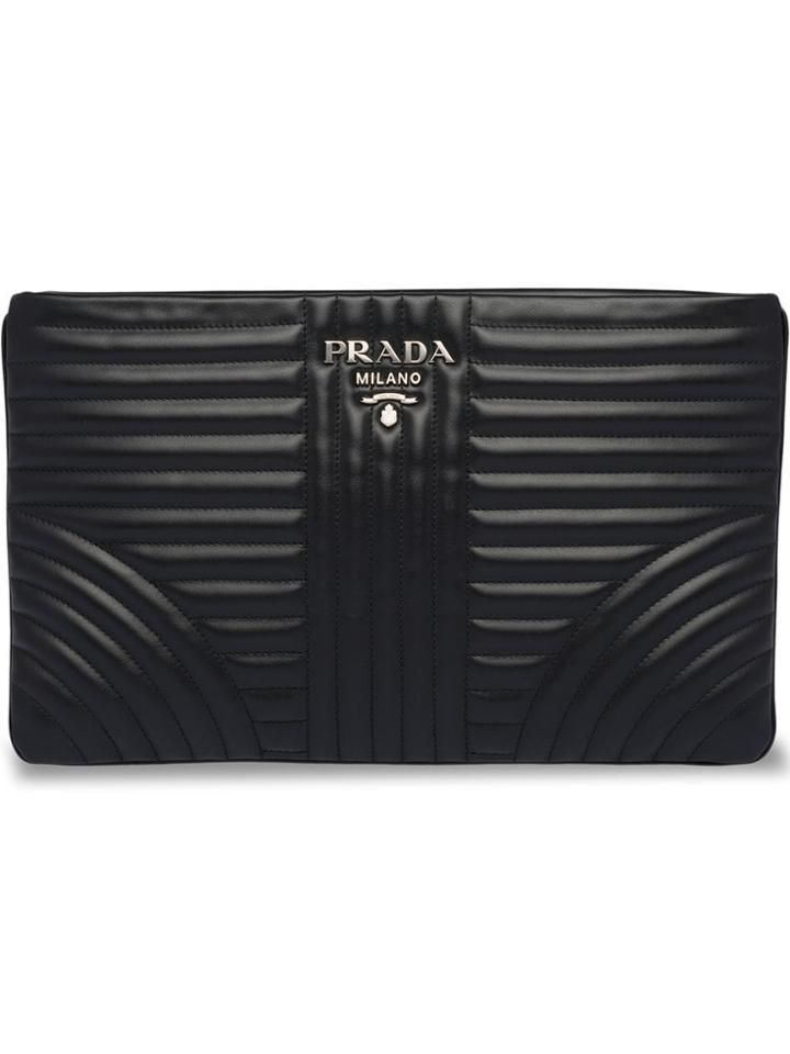 Prada Diagramme Clutch - Black