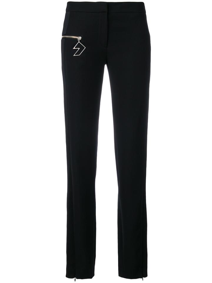 Versus Slim-fit Zipped Pocket Trousers - Black