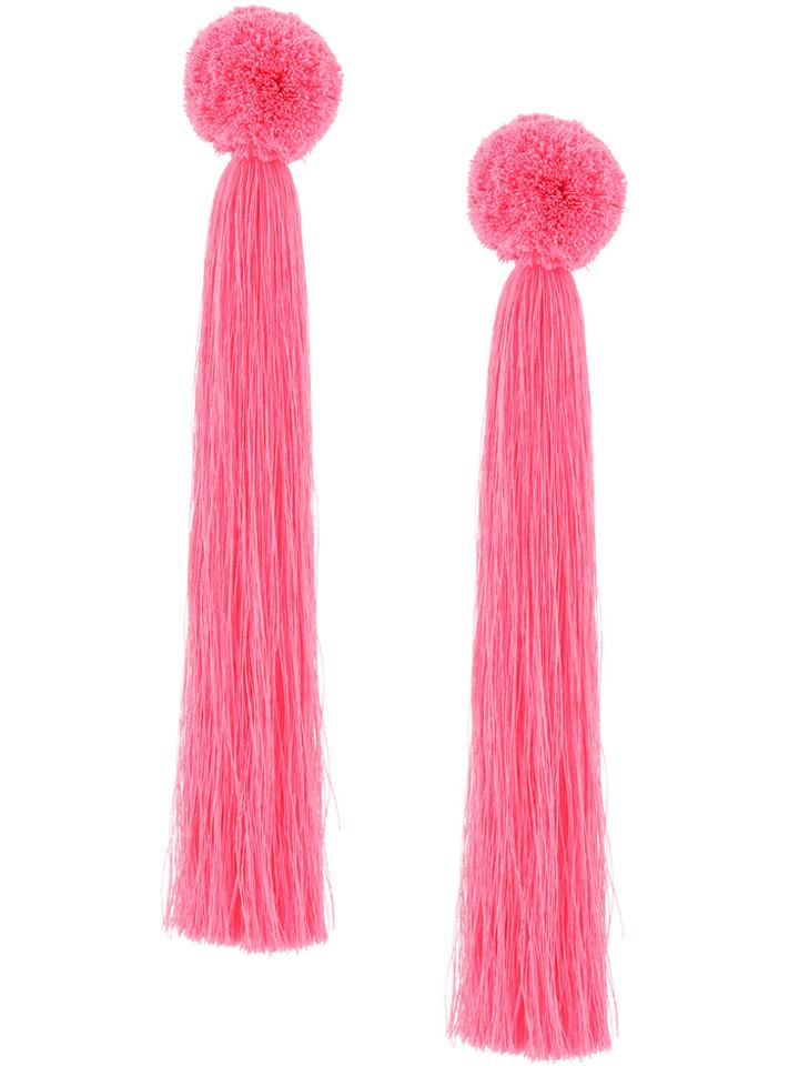 Yuliya Magdych Oversized Tassel Earrings - Pink & Purple