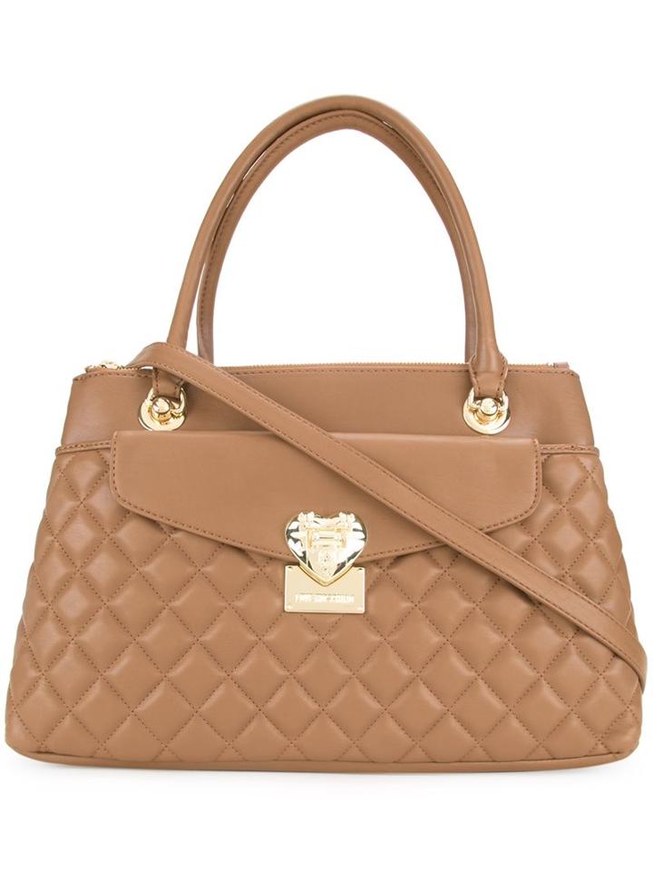 Love Moschino Quilted Tote, Women's, Brown