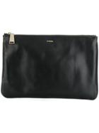 Jil Sander Zipped Logo Clutch - Black