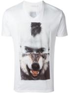 Neil Barrett Split Portrait T-shirt, Men's, Size: L, White, Cotton
