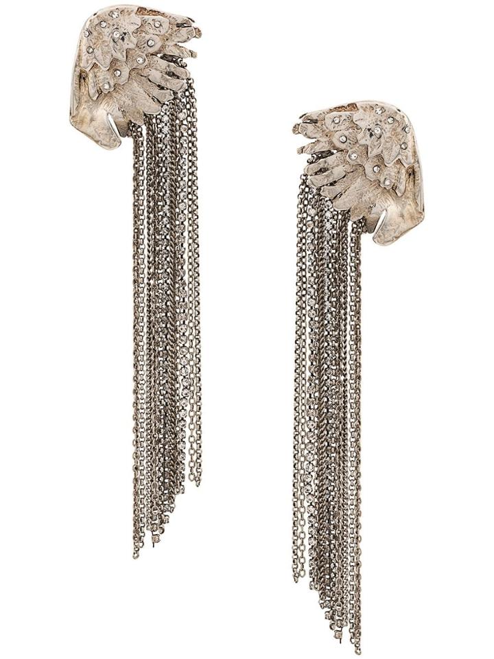 Ermanno Scervino Long Chain Earrings - Silver