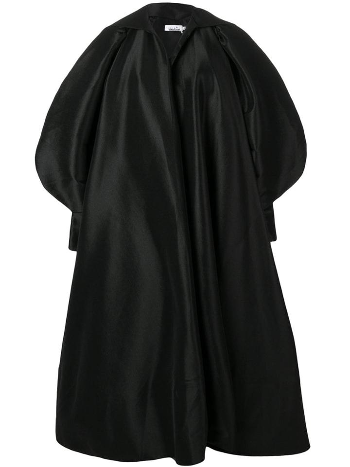 Richard Quinn Puffball Sleeve Oversized Coat - Black