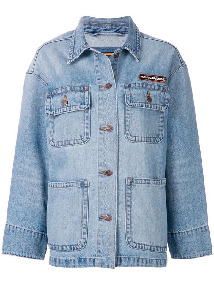 Marc Jacobs Logo Patch Denim Jacket - Blue