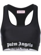 Palm Angels Logo Cropped Top - Black