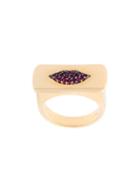 Alison Lou Ruby Lips Bar Ring
