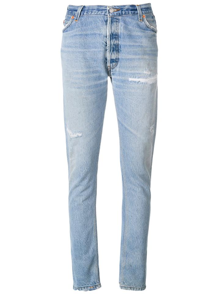 Re/done Straight Leg Skinny Jeans - Blue