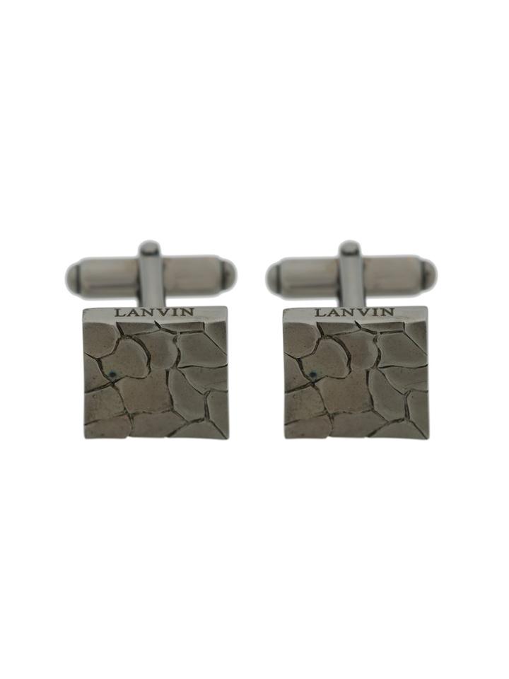 Lanvin Textured Square Cufflinks - Metallic