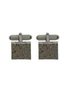 Lanvin Textured Square Cufflinks - Metallic