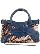 Balenciaga Vintage Logo Brass Handle Bag - Blue