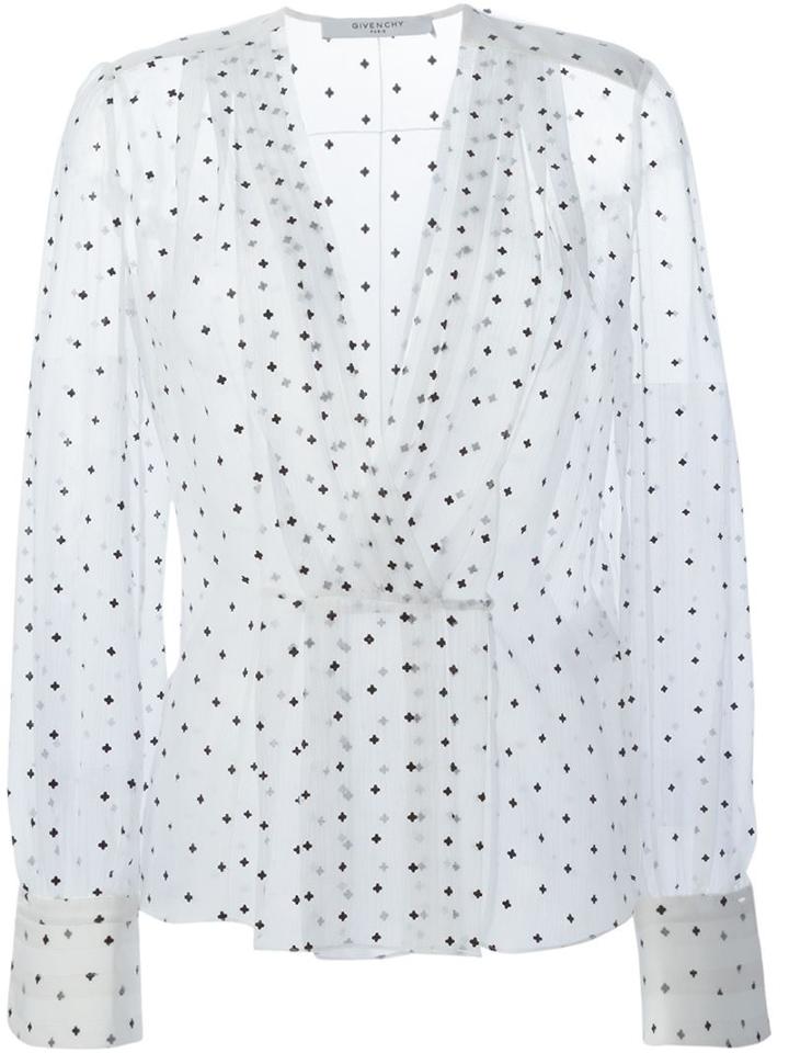 Givenchy Cross Print Sheer Blouse