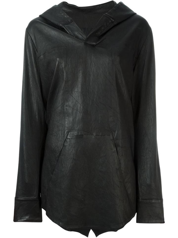 Rta Leather Cape Jacket, Women's, Size: Medium, Black, Lamb Skin