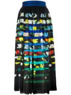 Mary Katrantzou 'santhus' Pleated Skirt, Women's, Size: 10, Black, Silk
