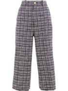 Gucci Check Patterned Cropped Trousers - Blue