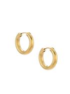 Serpui Gold Plated Hoop Earrings - Black