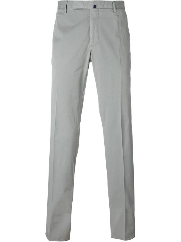 Incotex Slim Chino Trousers, Men's, Size: 50, Grey, Cotton/elastodiene