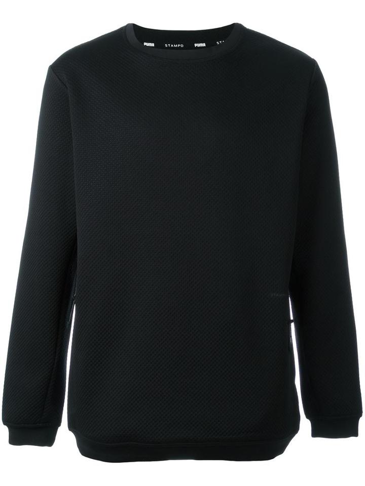 Puma Crew Neck Sweatshirt, Men's, Size: Medium, Black, Polyester/spandex/elastane