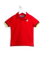 K Way Kids - Striped Trim Polo Shirt - Kids - Cotton/spandex/elastane - 10 Yrs, Red