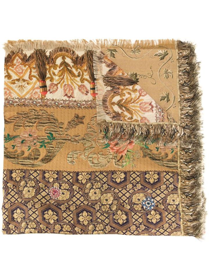 Pierre-louis Mascia Mixed-print Silk Scarf - Yellow