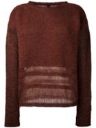 Ilaria Nistri Sheer Detailing Sweater, Women's, Size: Small, Brown, Silk/polyamide/mohair/virgin Wool