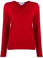 Comme Des Garçons Comme Des Garçons V-neck Jumper - Red