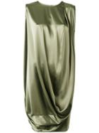 Gianluca Capannolo - Draped Dress - Women - Polyester/triacetate - 42, Green, Polyester/triacetate