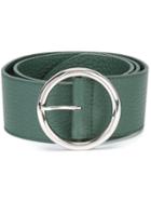 Orciani Wide Round Buckle Belt, Women's, Size: 80, Green, Leather