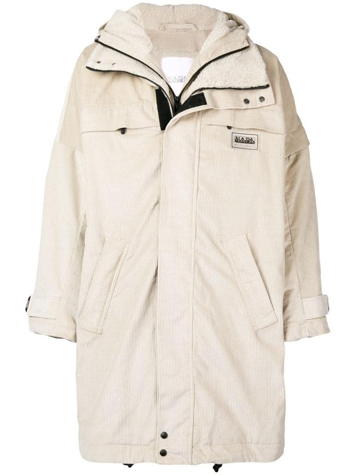 Napa By Martine Rose Oversized Hooded Cord Coat - Neutrals