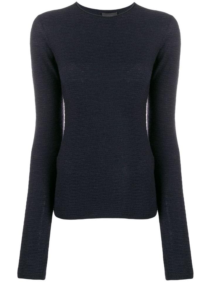 Emporio Armani Long-sleeve Fitted Top - Blue