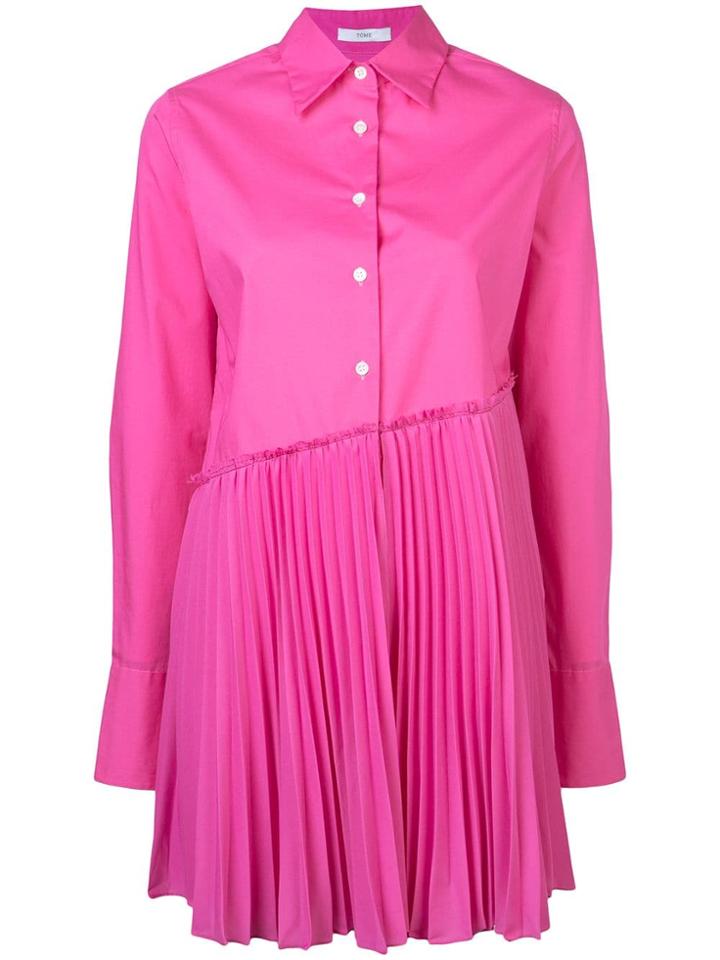 Tome Pleated Long-sleeve Shirt - Pink