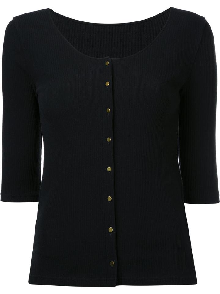 Cityshop - Half Sleeve Cardigan - Women - Cotton/polyurethane - One Size, Black, Cotton/polyurethane