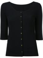 Cityshop - Half Sleeve Cardigan - Women - Cotton/polyurethane - One Size, Black, Cotton/polyurethane