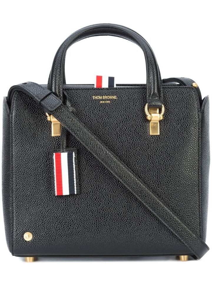 Thom Browne Tri-colour Detail Tote - Black