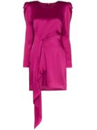 Haney Satin Draped Mini Dress - Pink