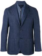 Corneliani Three-button Blazer, Men's, Size: 50, Blue, Linen/flax/virgin Wool/cupro