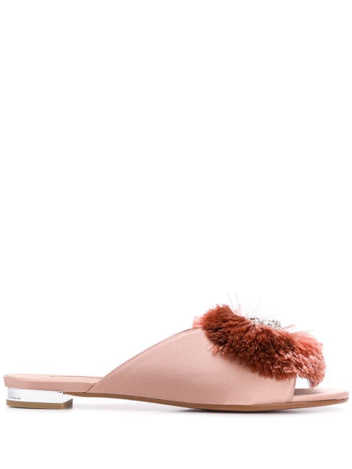 Aquazzura Crystal Lotus Mules - Neutrals