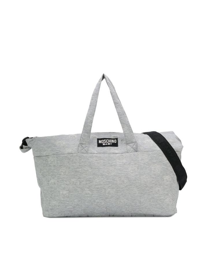 Moschino Kids Logo Patch Changing Bag - Grey