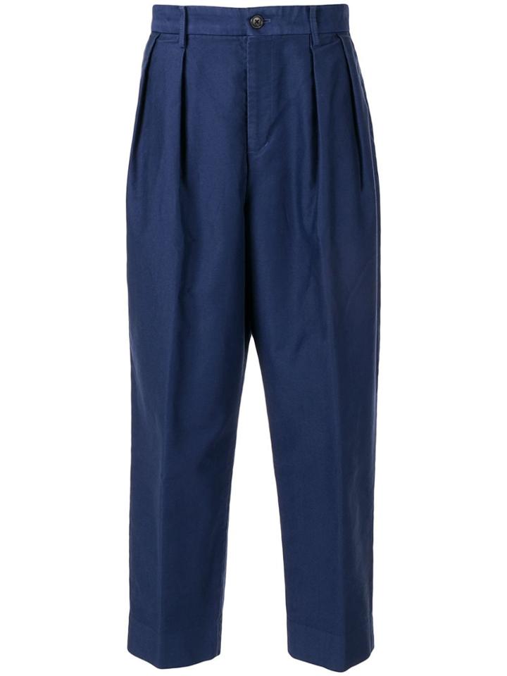 Tomorrowland Pleated Detail Chinos - Blue