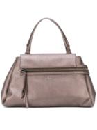 Hogan - Metallic Tote - Women - Suede/calf Suede - One Size, Nude/neutrals, Suede/calf Suede