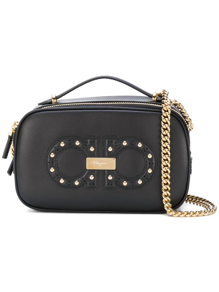 Salvatore Ferragamo Studded Gancio Mini Bag - Black