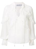 Self-portrait Plumeti Ruffled Blouse - White